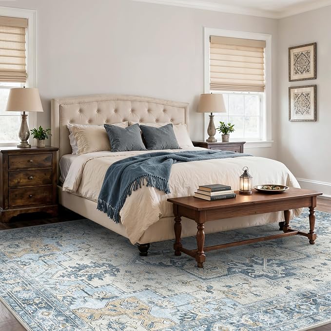 10x12 Area Rugs for Living Room, Machine Washable Rug, Non Slip Vintage Rugs - Image 3