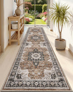 DEXI Hallway Runner Rug 3x10, Distressed Non Slip Runners Carpet, Boho Vintage - Image 5
