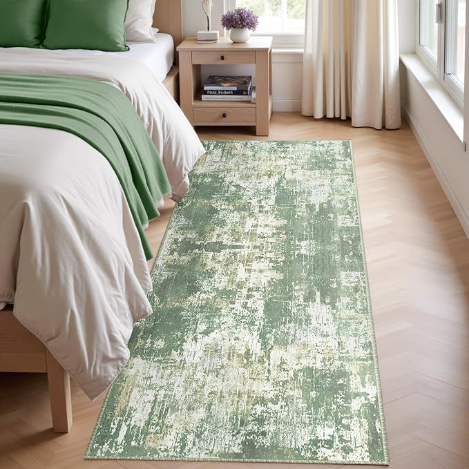 Washable Area Rugs 2'x8' Non-Slip Modern Abstract Soft - Image 4