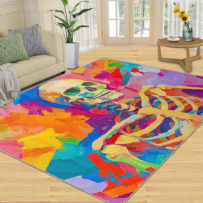 3x4 Abstract Graffiti Rugs for Entryway - Image 3