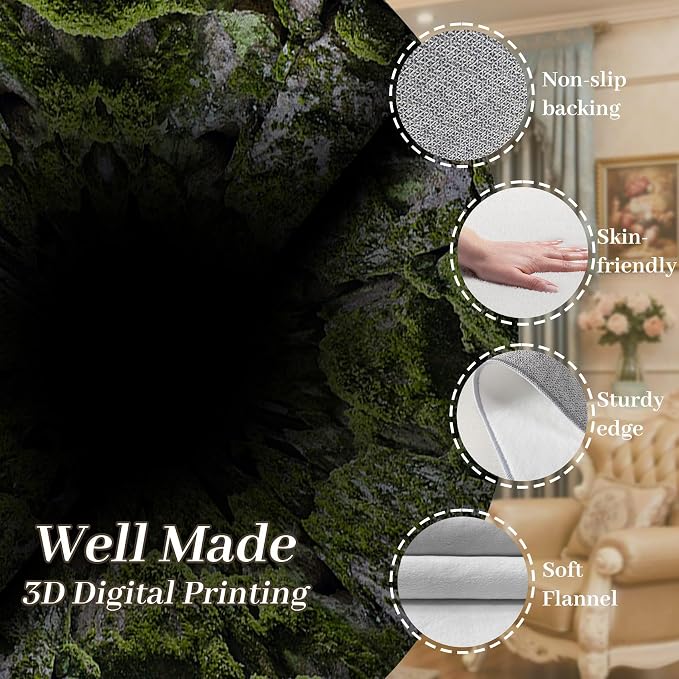 3D Hole Area Carpets, Optical Illusion Design Pattern Floor Rugs, Realistic - Image 4