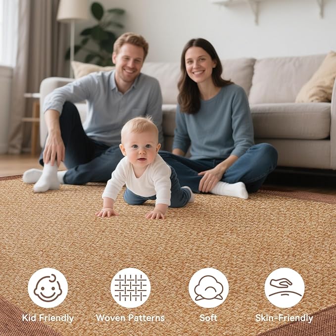 Washable Hallway Runner Rug 2x6 Jute Like Kitchen Runner Mat Rugs Non Slip - Image 3