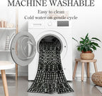 Lahome Moroccan Black Area Rug for Living Room 3x5 Non-Slip Washable Stain - Image 3