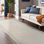 Easy Jute Rugs 2x7 Bordered Bone Color Living Room Indoor Outdoor Runner Rug - Image 4