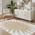 Boho Washable Rugs for Bedroom 5x7, Modern Sun Print Soft Minimalism Area Rug by Unknown