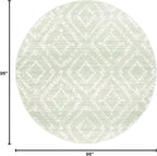 SAFAVIEH Adirondack Collection 8' Round Green/Ivory ADR131Y Modern Diamond - Image 2