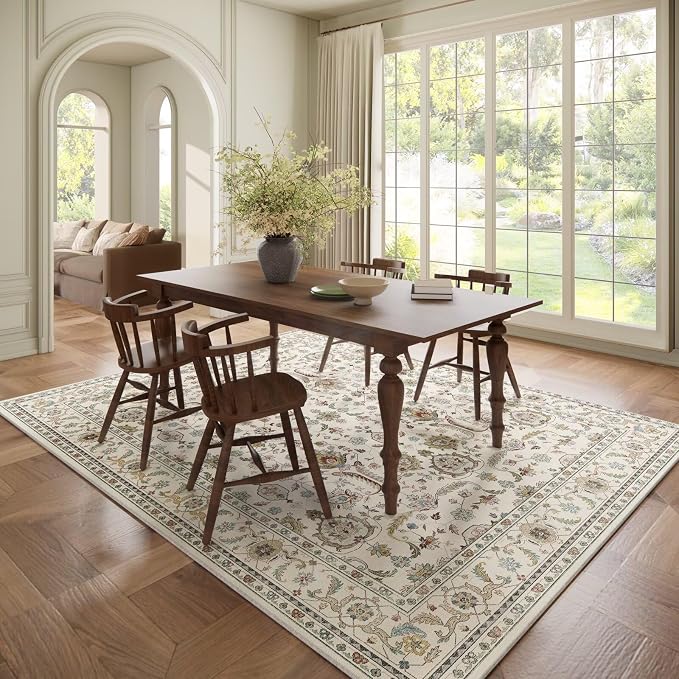Washable 6x9 Area Rugs for Living Room, Boho Non-Slip Vintage Distress Large - Image 3