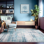 Abstract 10x12 Area Rug Washable Soft Ultra Large Non-Slip Carpet - Image 3