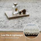 FMFUNCTEX 8x10 Washable Area Rug Grey Vintage Neutral Distressed Large Non Slip - Image 5