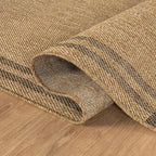 Easy Jute Rugs 10x14 Bordered Natural Color Living Room Indoor Outdoor Area Rug - Image 3
