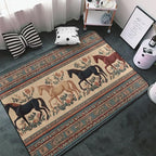 Horse Western Boho Ethnic Style Area Rug Washable Outdoor Rugs Anti-Slip Soft - Image 2