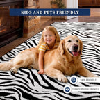 YIHOUSE 8×10 Ft Area Rugs, Washable Plush Soft Zebra Print Carpet, Non-Slip - Image 9