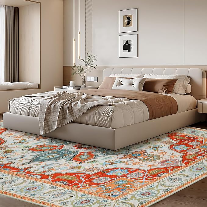 WILLSUN Washable Area Rugs, 9x12 Non-Slip Boho Large Area Rugs - Image 2