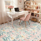 Wonnitar Washable Area Rug 6x9, Boho Non Slip Non-Shedding Pastel Nursery Carpet - Image 3