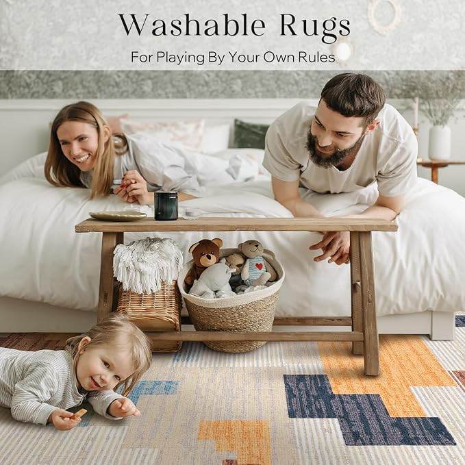 Phantoscope Washable Runner Rug 2'x6' Non-Slip, Modern Neutral Boho Hallway Rugs - Image 7