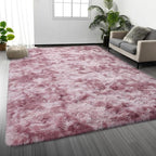 Large Shag Area Rugs 5 x 8, Tie-Dyed Plush Fuzzy Rugs by Deerhoo