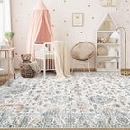 Area Rug 6x9 Living Room Rug, Machine Washable Vintage Distressed Boho Area Rug - Image 3