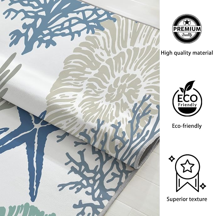 Tritard Coastal Area Rugs Nautical Beach Themed Non-Slip Machine Washable Rugs - Image 6