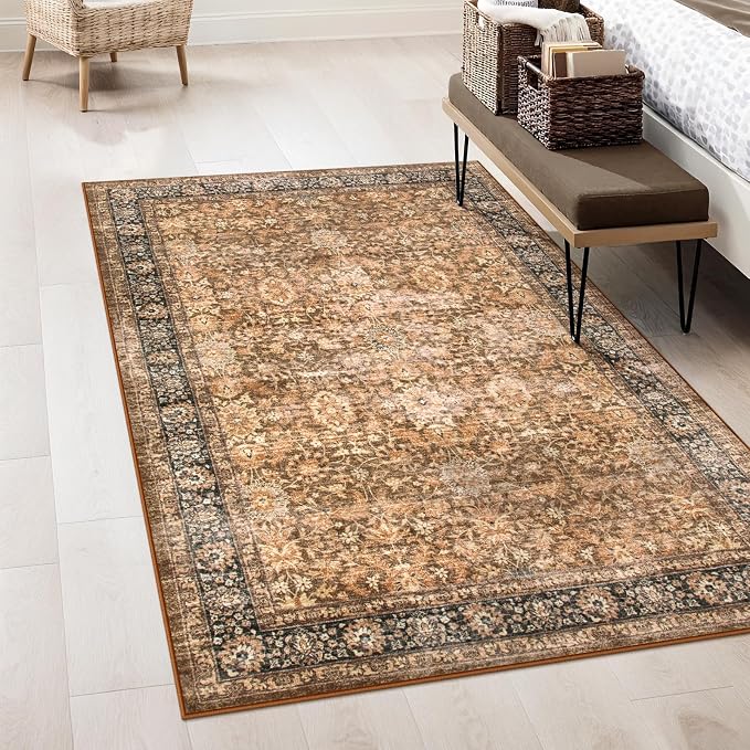 Morebes Washable Living Room Rug 5x7, Vintage Room Rugs by Morebes