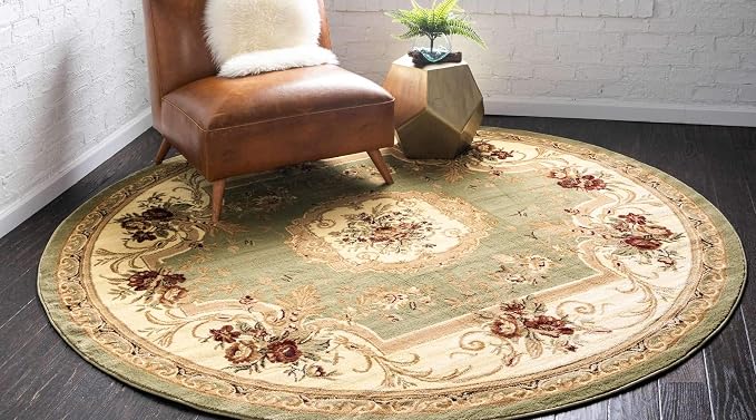 Unique Loom Versailles Collection Traditional Classic Floral Motif Area Rug - Image 2
