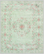 Wonnitar Green Area Rug for Living Room, Floral Bow 8x10 Washable Rug, - Image 2