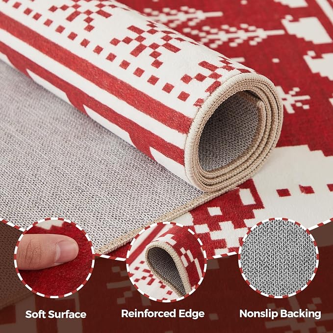 WITSHOCK Christmas Area Rugs for Living Room: 5x7 Stain Resistant Non-Slip - Image 8