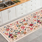 Washable Begie Red 2'6" x 10' Runners - Image 3