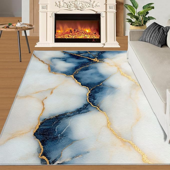 3x5 Abstract Marble Dorm Rug - Image 2