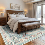 GENIMO 9x12 Area Rugs for Living Room, Machine Washable Non Slip Vintage Rugs - Image 3