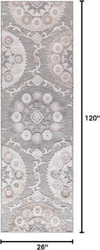 CAMILSON Runner Outdoor Rugs Oriental Retro Traditional Floral Medallion Area - Image 2