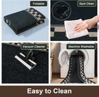 OJIA Easy Jute Kitchen Rug, 2x3 Black Indoor Door Mat Checkered Washable Area - Image 5