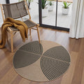 Lahome Modern Rainbow Round Rug, 3ft Small Washable Circle Carpet Natural by Lahome