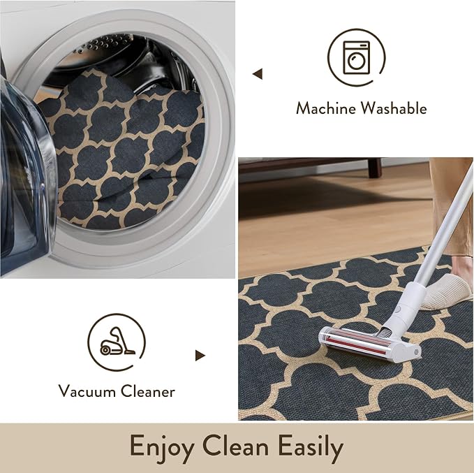 Lahome Moroccan 3x5 Outdoor Rug, Easy Jute Blue Washable Rug - Image 4
