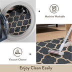 Lahome Moroccan Outdoor Rug 5x7, Easy Jute Blue Washable Rugs - Image 4