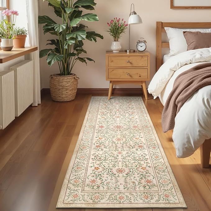 GarveeHome Boho 2x6 Runner Rug for Hallways Non Slip, Vintage Botanical Kitchen - Image 5