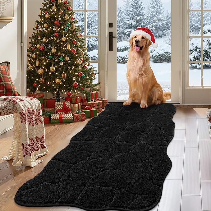 Large Dog Door Mat for Muddy Paws, 24x59 Absorbent Dirt Trapper Long Door Mat by BSICPRO