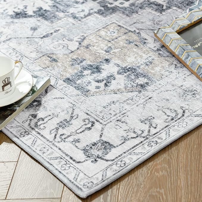 jinchan Kelda Living Room Area Rug 10x12 Washable Rug Vintage Indoor Large - Image 9