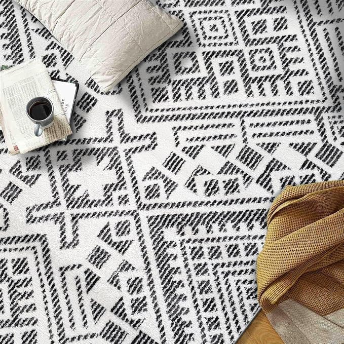 Rugshop Boho Cream Tribal Area Rug 4x6 Modern Indoor Carpet - Image 7