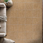Beverly Rug Easy Jute Checkered Squared Rug 5x7 Washable Durable Indoor Outdoor - Image 5