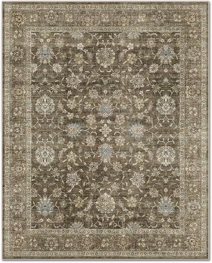 Washable 5x7 Area Rugs for Living Room, Boho Non-Slip Vintage Distress Rugs for - Image 8
