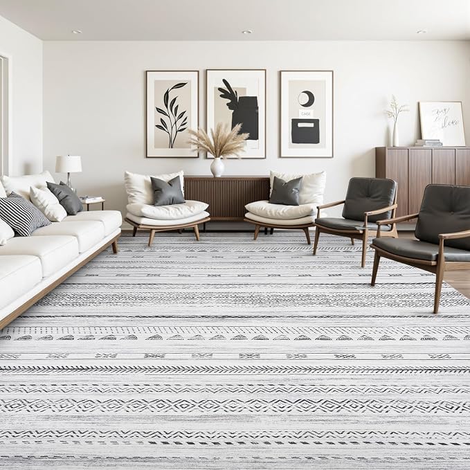 10x14 Area Rugs for Living Room Machine Washable Rug Distressed Indoor Carpet by Tchdio