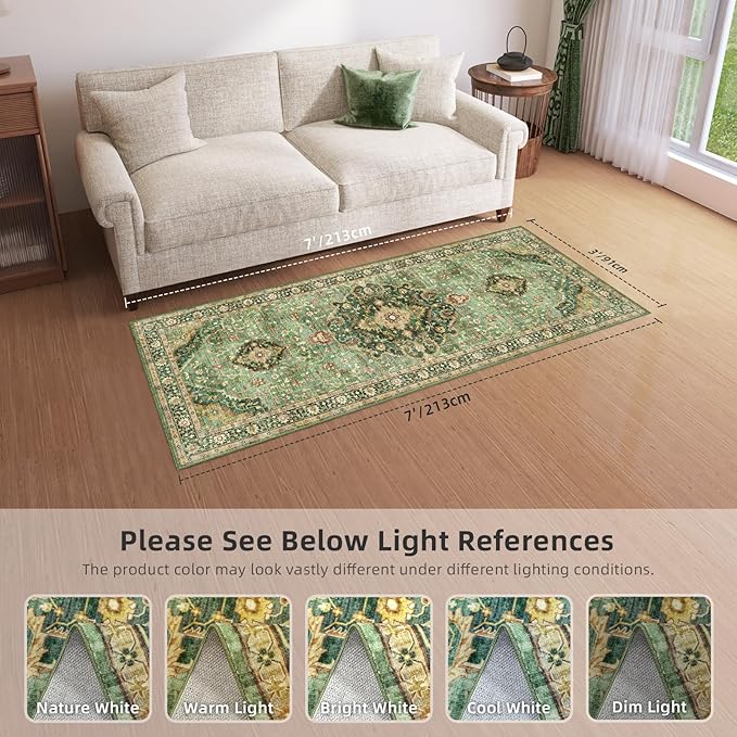 3x7 Runner Rugs for Hallway Non-Slip Hallway Runner Rug - Image 3