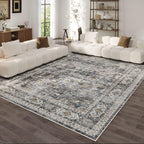 Rugcomf 8x10 Rug Washable Boho Soft Large Area Rug Non-Slip Faux Wool Vintage - Image 7