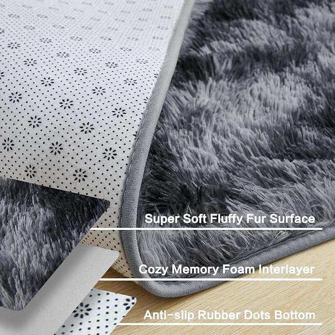Andency 8x10 Area Rugs for Living Room, Upgrade Non-Slip Fluffy Soft Large Shag - Image 4