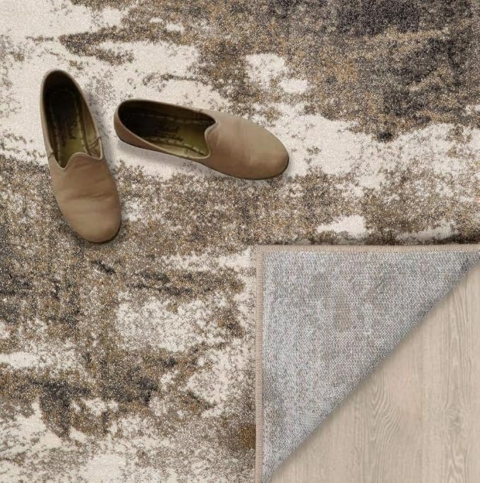 LUXE WEAVERS Lagos Collection Beige 4x5 Abstract Area Rug - Image 7
