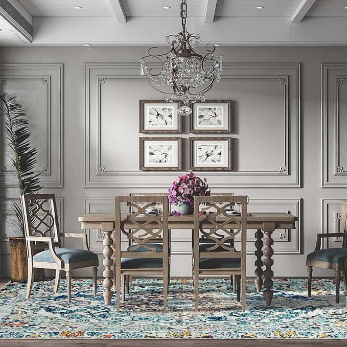 Easy-Going Area Rug 6x9 Washable Boho Rugs - Image 8