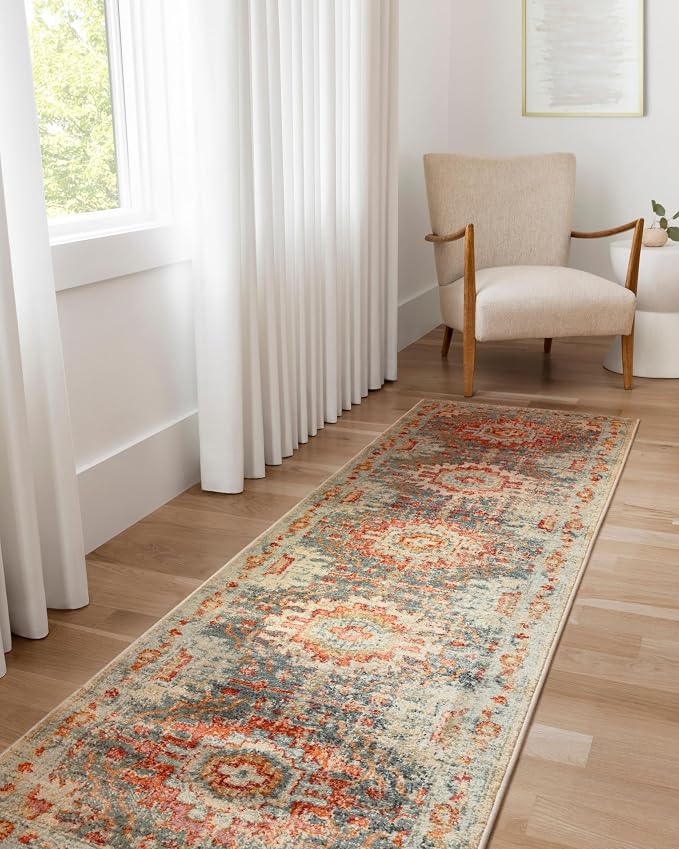 Loloi Jocelyn Collection JOC-03 Mist/Multi 6'-7" x 9'-7" .38" Thick Area Rug - Image 3