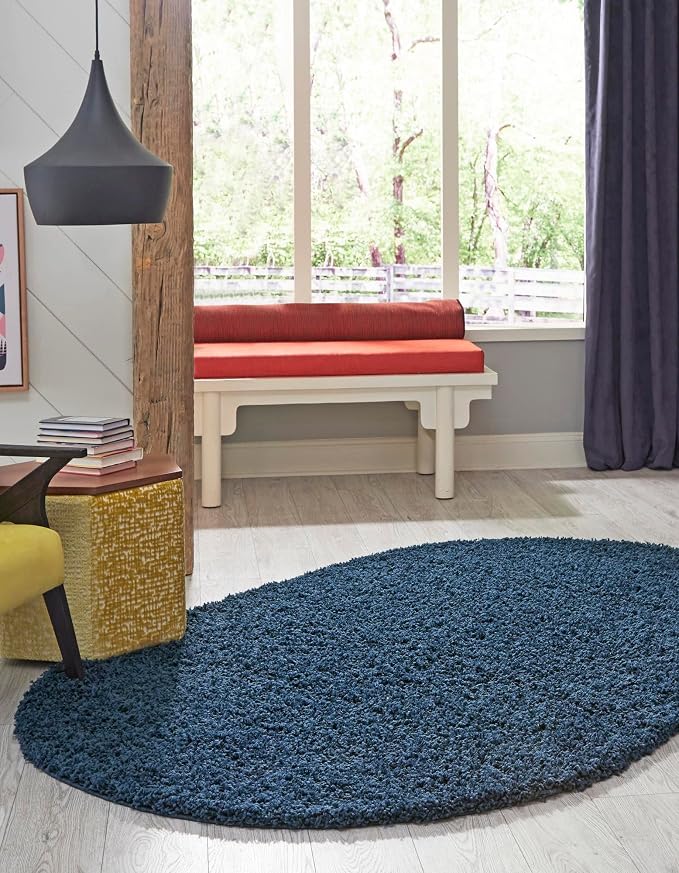 Unique Loom Solid Shag Collection Area Rug - Image 3