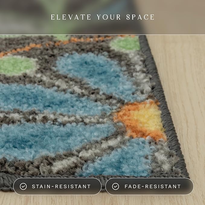 Maples Rugs Reggie Floral Runner Rug Non Slip Hallway Entry Carpet, 2 x 6 - Image 4