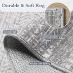 4x6 Area Rugs for Living Room Non Slip Machine Washable Rug Distressed Abstract - Image 5